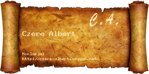 Czere Albert névjegykártya