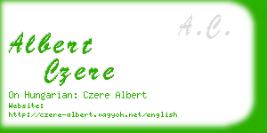 albert czere business card